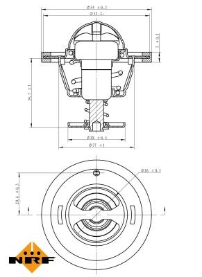 NRF 725126 - termosztát, hűtőfolyadék CITROËN FIAT FORD PEUGEOT