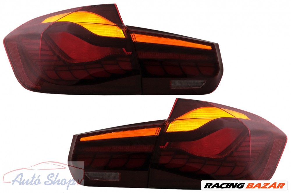 BMW F30 Pre LCI és LCI (2011-2019) F35 F80 OLED Red Clear, dinamikus szekvenciális kanyarodó lámpával . M4 Desing 8. kép