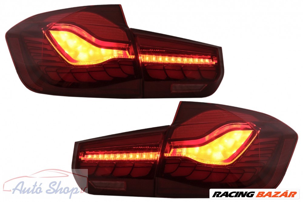 BMW F30 Pre LCI és LCI (2011-2019) F35 F80 OLED Red Clear, dinamikus szekvenciális kanyarodó lámpával . M4 Desing 9. kép