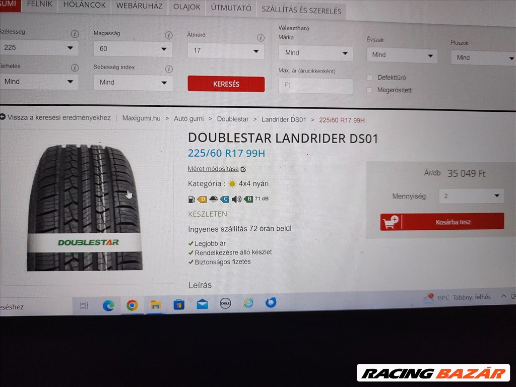  225/60R17" újszerű Doublestar nyári gumi 1. kép