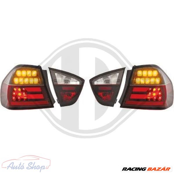 LED-es fényszórók BMW 3-as sorozatú E90 (2005-2008) LED-es  LCI Design Füst üveges 1. kép