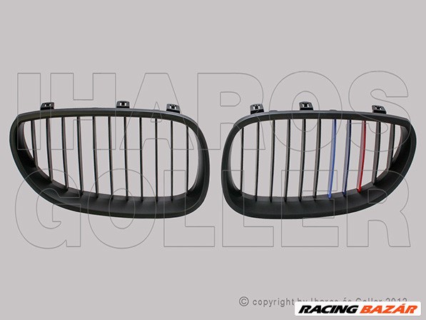 BMW 5 (E60, E61) 2003.07.01-2010.10.01 Hűtődíszrács fekete szett (bal+jobb) M-tech (1BKW) 1. kép