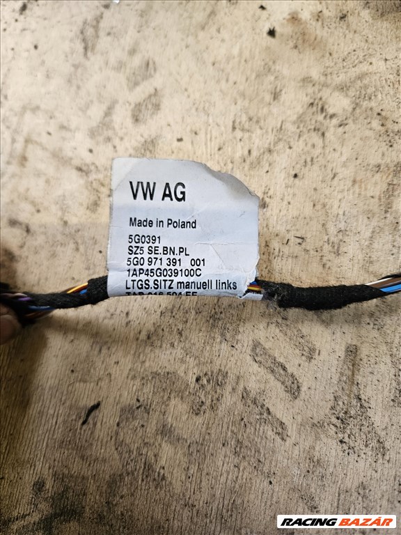 Volkswagen Golf VII Ülés alatti fűtés kábel  5g0971391 2. kép