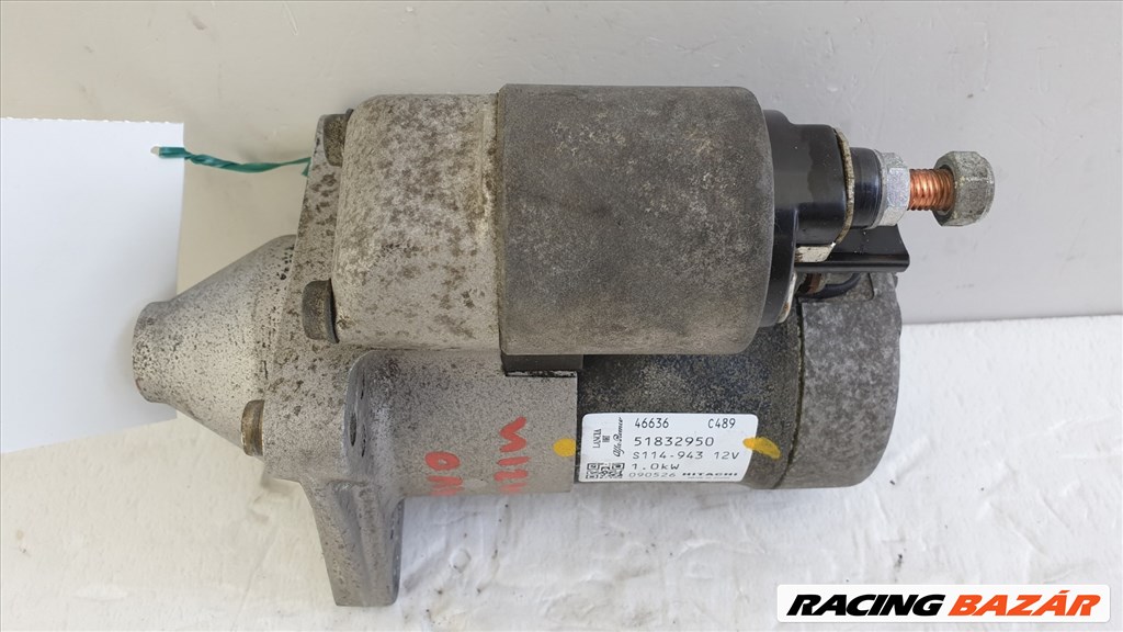 507098 Fiat Bravo 2, Alfa, Benzines, Hitachi Önindító, 10 Fog, S114-943 51832950 2. kép