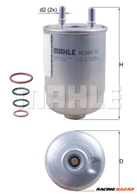 MAHLE KL 485/15D - Üzemanyagszűrő RENAULT 1. kép