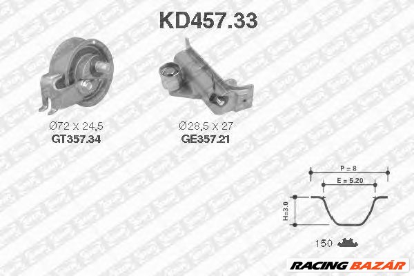 SNR KD457.33 - vezérműszíj készlet AUDI SEAT SKODA VW 1. kép