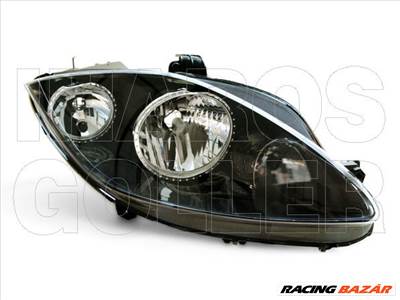 Seat Altea 2009.04.01- fényszóró H7/H1 jobb fekete házas (motoros állítás, motor nélkül) DEPO (0YRC)