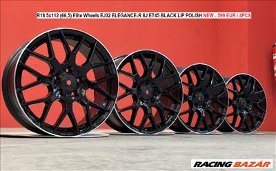 R18 5x112 (66,5) Elite Wheels EJ32 ELEGANCE-R 8J ET45 BLACK LIP POLISH új alufelnik 8x18 18" 