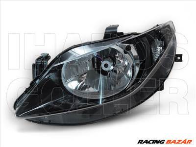 Seat Ibiza 2008.05.01-2012.03.23 fényszóró H4 bal fekete házas (motoros állítás, motor nélkül) TYC (014R)