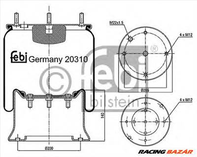 FEBI BILSTEIN 20310 - Légrugó rugótömb VOLVO