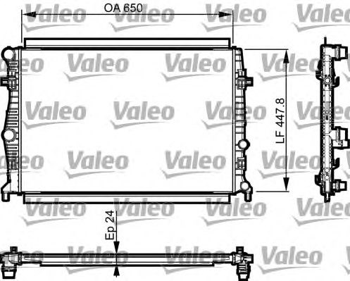 VALEO 735556 - Vízhűtő (Hűtőradiátor) AUDI SEAT SKODA VW 1. kép