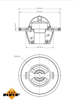 NRF 725135 - termosztát, hűtőfolyadék ISUZU LAND ROVER NISSAN OPEL RENAULT VAUXHALL 1. kép