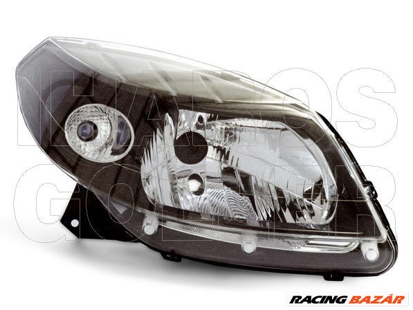 Dacia Sandero Stepway 2009.10.1-2012.09.26 Fényszóró jobb H4 fekete h. (belülr. áll. is) DEPO (0XDZ) 1. kép
