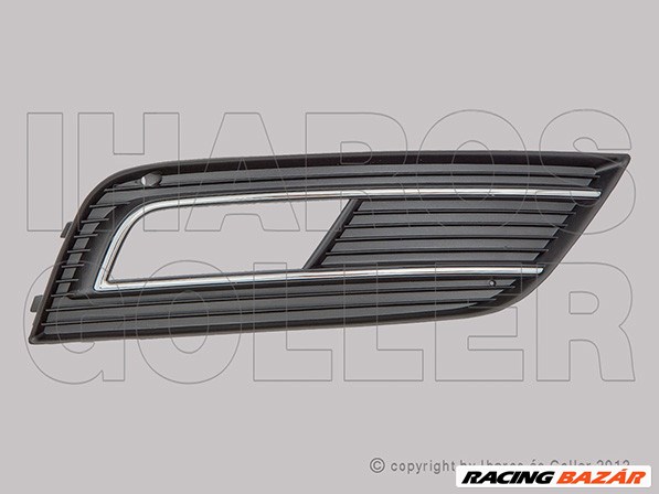 Audi A4 2012.02.02-2015.06.01 Rács első lökhárítóba jobb, krómcsíkos, ködlámpás (1L89) 1. kép