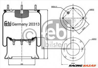 FEBI BILSTEIN 20313 - Légrugó rugótömb DAF