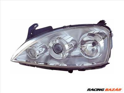 Opel Corsa C 2000.09.01-2006.08.31 fényszóró 2H7 DE bal, ZKW-tip. (motoros állítás, motor nélkül) DEPO (0RNU)