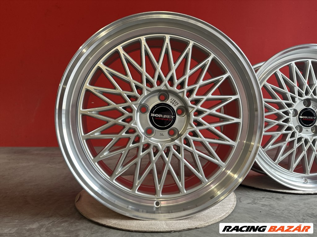 R20 5x112 (66,5) Borbet B 8.5J ET45 SILVER RIM POLISHED új alufelnik 20" 2. kép