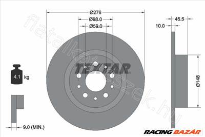 FÉKTÁRCSA ALFA ROMEO 156 - TEXTAR 92114703