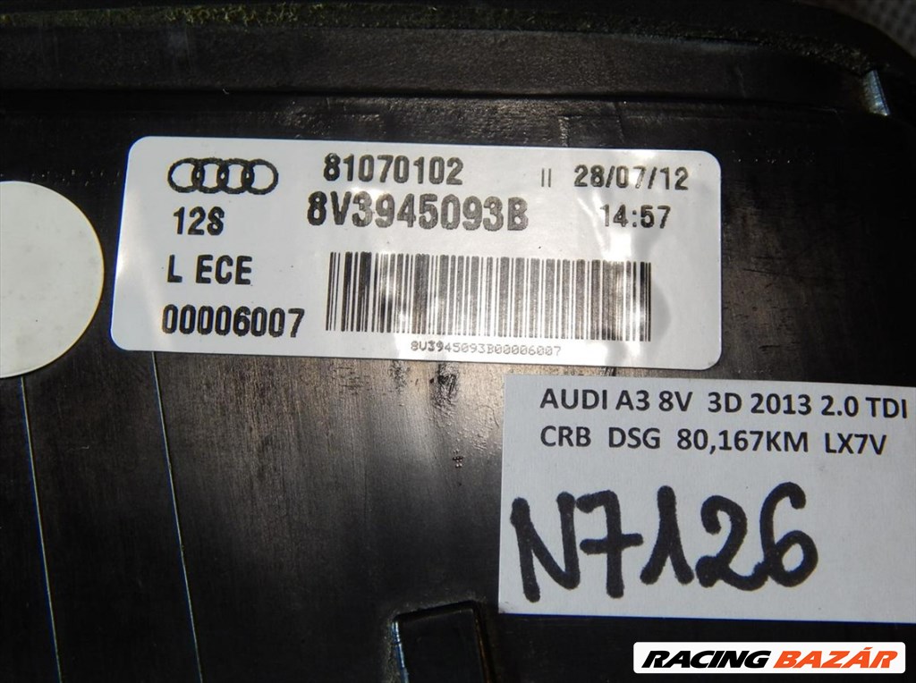 Audi A3 (8V) bal hátsó lámpa 8v3945093 2. kép