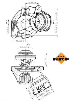 NRF 725032 - termosztát, hűtőfolyadék MERCEDES-BENZ