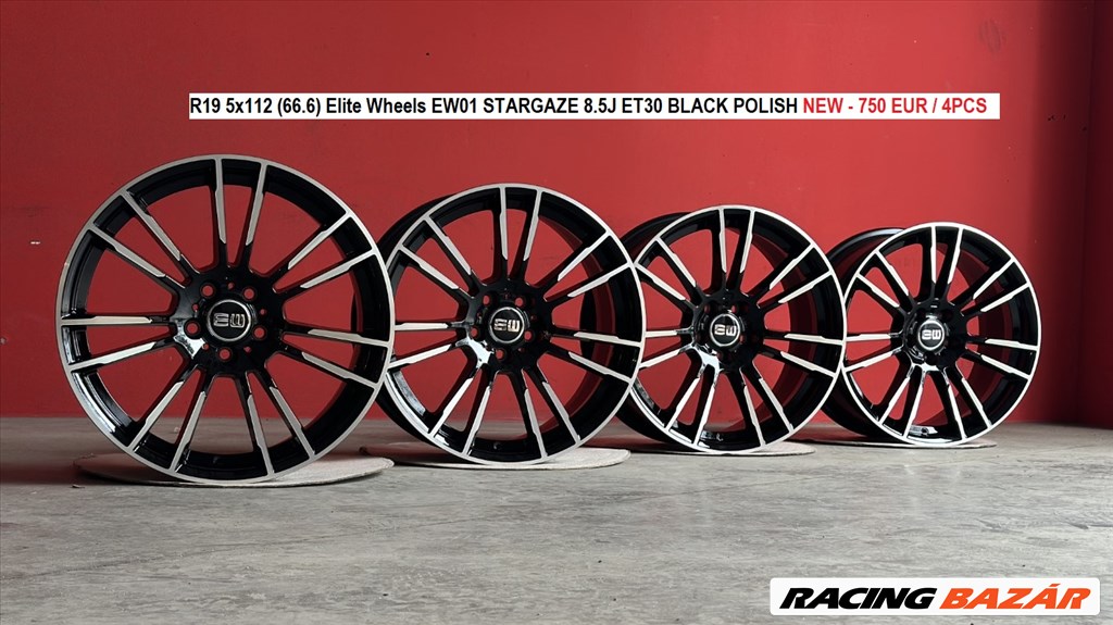 R19 5x112 (66.6) Elite Wheels EW01 STARGAZE 8.5J ET30 BLACK POLISH új alufelnik 19" 1. kép