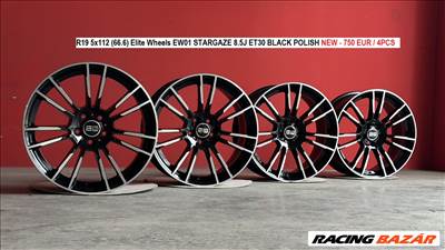 R19 5x112 (66.6) Elite Wheels EW01 STARGAZE 8.5J ET30 BLACK POLISH új alufelnik 19"