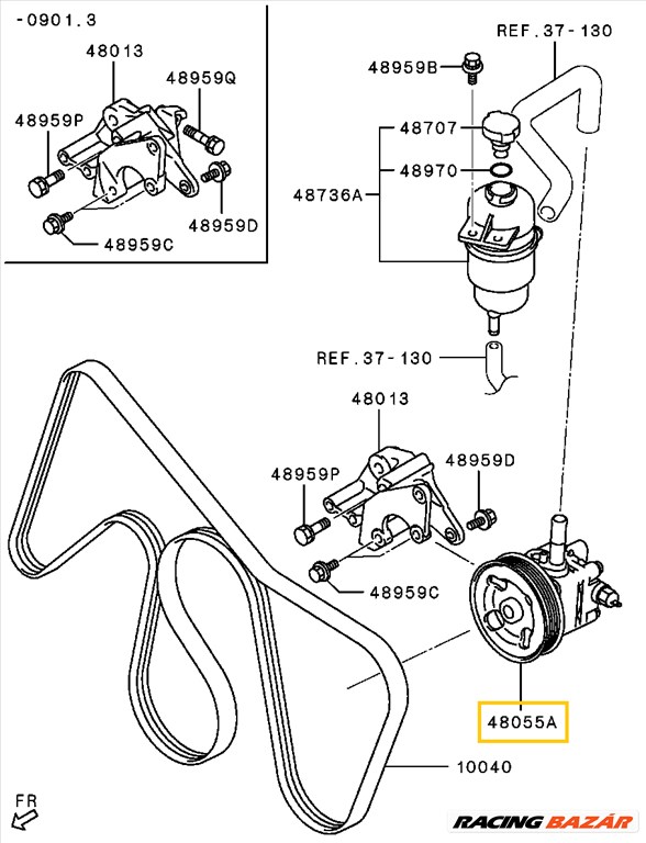 Mitsubishi Pajero Sport Szervószivattyú 3.0L 3.5L mr995026 5. kép