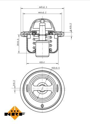 NRF 725146 - termosztát, hűtőfolyadék CHEVROLET NISSAN SUZUKI