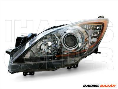 Mazda 3 2009.04.01-2011.10.31 Fényszóró H11/HB3 bal, fekete h. (motoros) DEPO (0Y9Z)