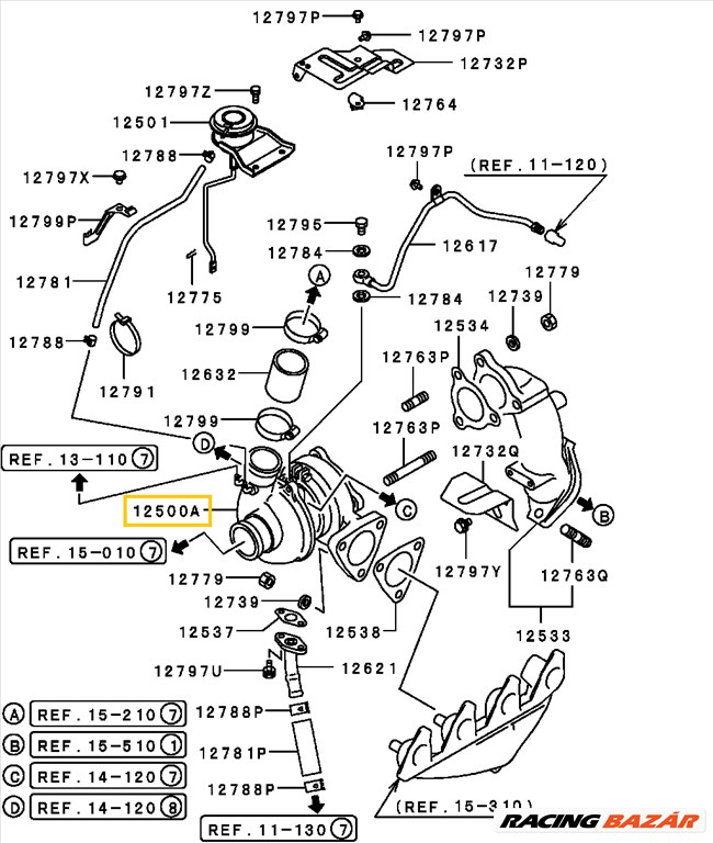 Mitsubishi L200 K34T Turbófeltöltő 1986-2001 mr355222 mr355223 7. kép