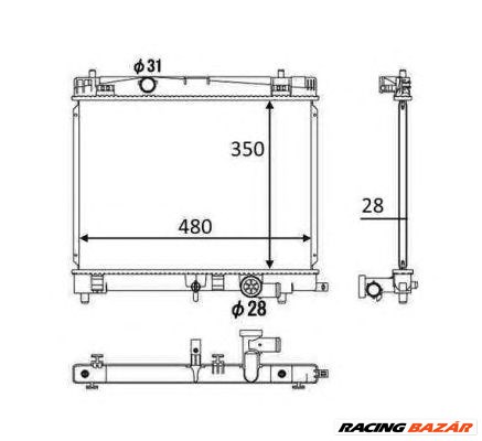 NRF 58501 - Vízhűtő (Hűtőradiátor) DAIHATSU TOYOTA 1. kép