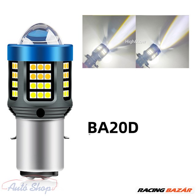 Ba20d H6 H4 6000K  LED motorkerékpár fényszóró  izzó Hi / lo motorkerékpár fényszóró 1. kép