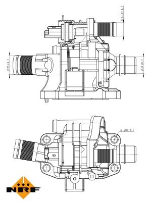 NRF 725039 - termosztát, hűtőfolyadék CITROËN FIAT FORD MAZDA MINI PEUGEOT VOLVO