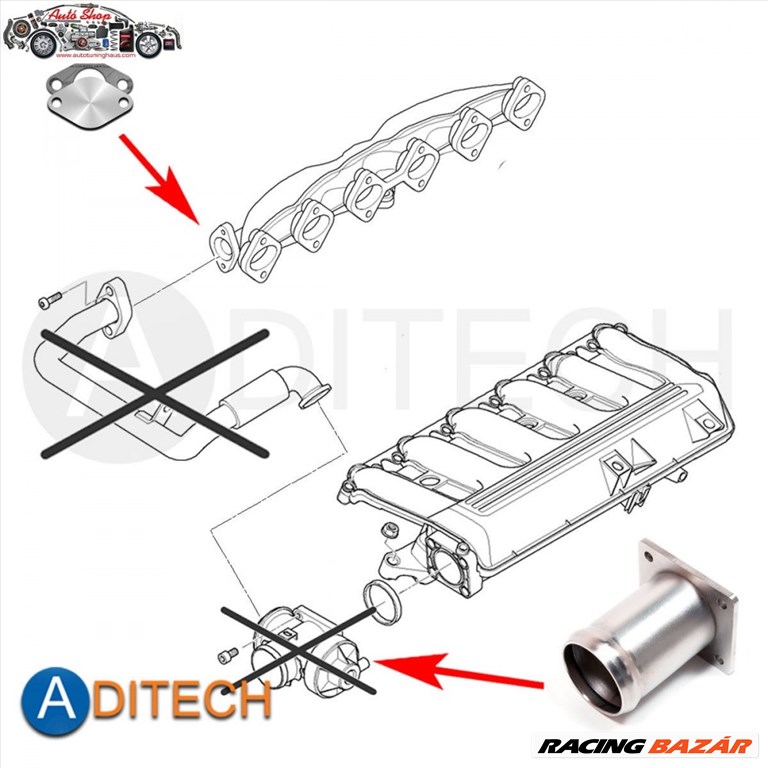 BMW EGR Helyettesitő falazó/eltávolító EGR szett E46 , E39 , E38 , E53 , E65 2. kép