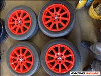 Seat piros 5x112 lyukosztású 16" újszerű RONAL alufelni, rajta 205/55 újszerű Kleber nyári gumi sxx1