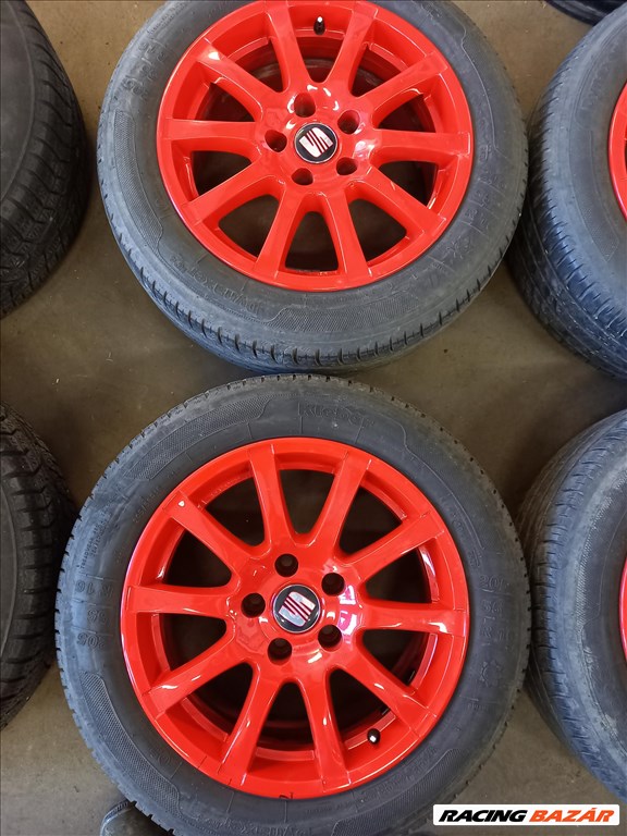 Seat piros 5x112 lyukosztású 16" újszerű RONAL alufelni, rajta 205/55 újszerű Kleber nyári gumi sxx1 2. kép