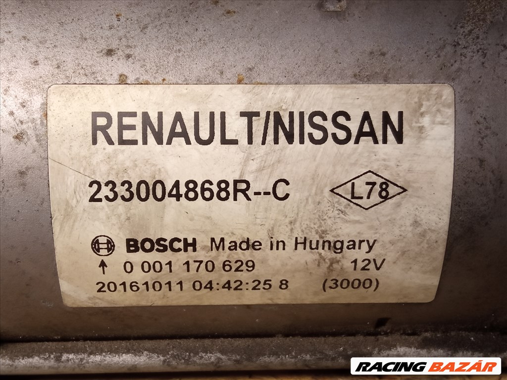 Renault 1.5 DCI Önindító  233004868r 0001170629 2. kép
