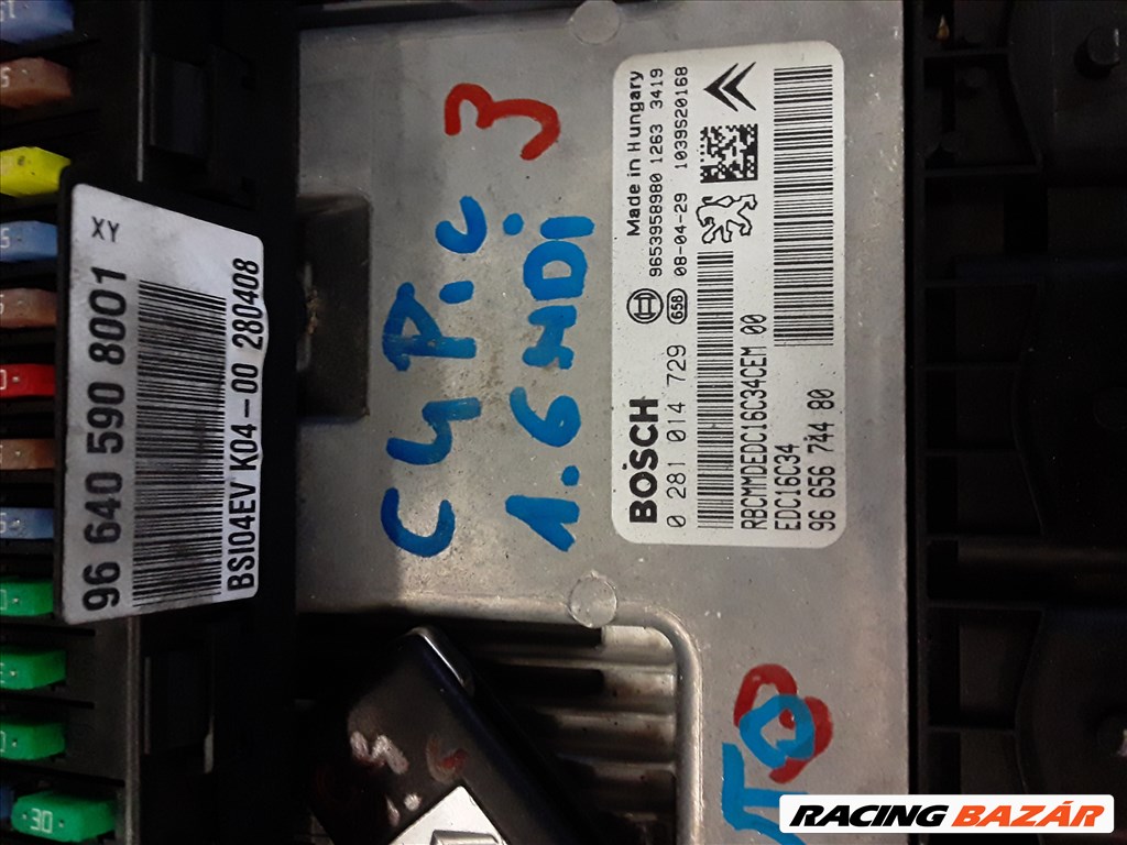 Citroen C4 Picasso Motorvezérlő Szett 1.6 HDI 0281014729 5. kép