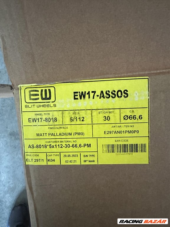 R18 5x112 (66,6) Elite Wheels EW17 ASSOS 8J ET30 8x18 új alufelnik 18" 6. kép