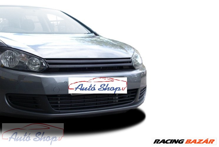 VW Volkswagen Golf VI - 6 embléma mentes fényes fekete hőtőrács 1. kép