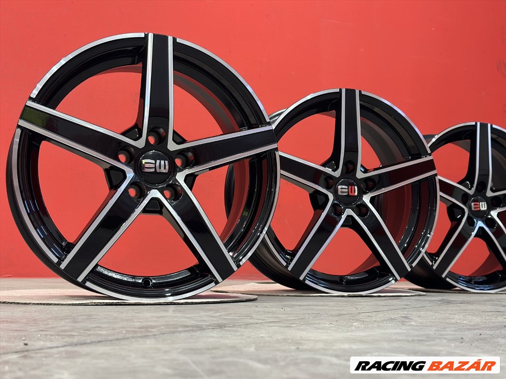 R17 5x108 (67,1) Elite Wheels EW12 7J ET42  JAZZY BLACK POLISHED  új alufelnik 17" 3. kép