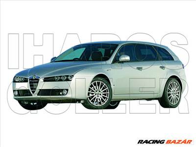 Alfa Romeo 159 2005.09.01-2012.12.31 Tükörlap cserélhető bal, kék, aszf., fűthető, (0P93)