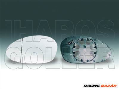 BMW 1 (E87, E81) 2004.01.01-2007.03.31 Tükörlap cserélh., bal aszférikus, fűthető, kék (-09.09) (0T06)