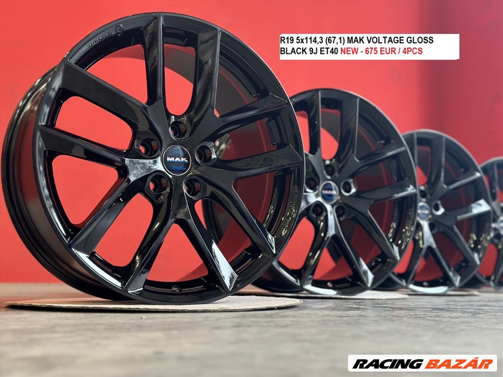 R19 5x114,3 (67,1) MAK VOLTAGE GLOSS BLACK 8.5J ET40 9x19 új felnik, alufelnik 19"  1. kép