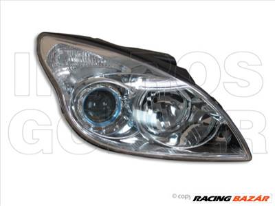 Hyundai I30 (FD) 2007.03-2011.10.31 fényszóró H1/H7 jobb, króm házas 09.04-ig (motoros állítás, motor nélkül) DEPO (004K)