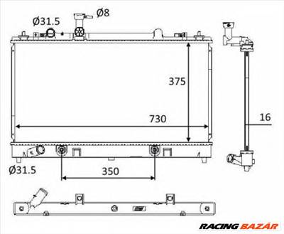 NRF 58560 - Vízhűtő (Hűtőradiátor) MAZDA