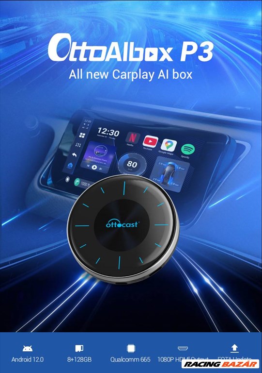OttoAibox P3 CarPlay AI Box Vezeték Nélküli Adapter Interfész 8. kép