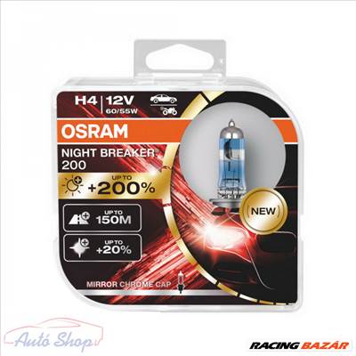 Osram Night Breaker 200 H4 +200% halogén izzó DUO BOX 64193NB-HCB