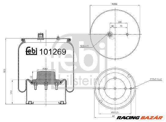 FEBI BILSTEIN 101269 - Légrugó rugótömb MERCEDES-BENZ 1. kép