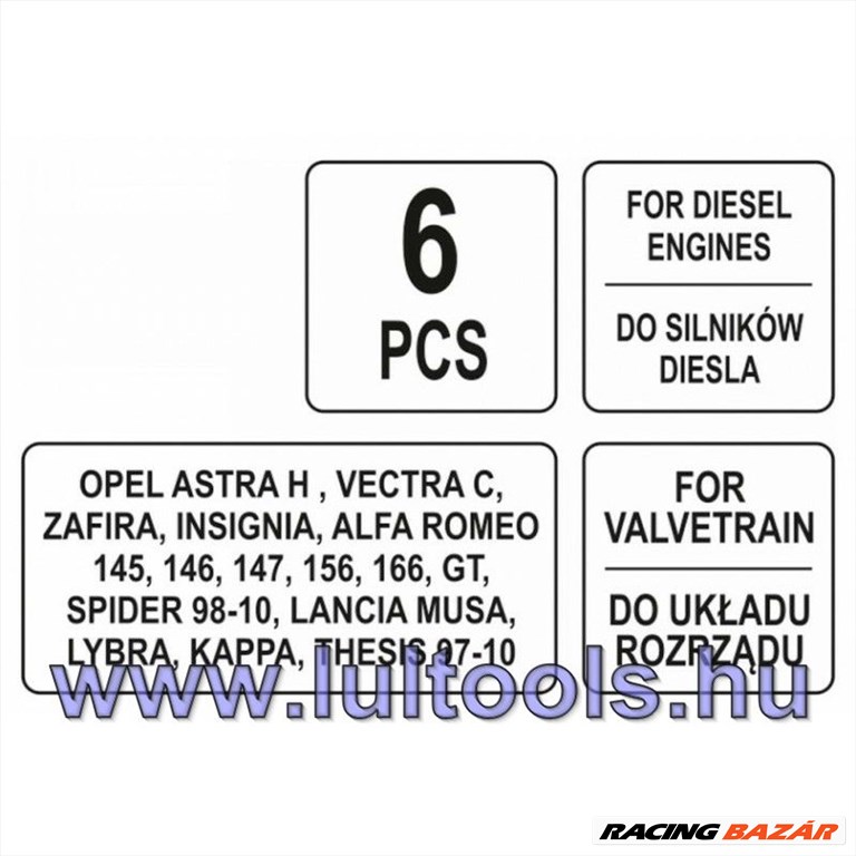 Vezérlés rögzítő készlet 6 részes (Diesel) Opel Fiat Alfa Romeo YATO 2. kép